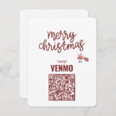 Cartes Pour Fêtes Annuelles Joyeux Noël J'accepte VENMO Drôle (Devant / Derrière)