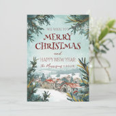 Cartes Pour Fêtes Annuelles Joyeux Noël Je Joyeux Nouvel An Hiver (Debout devant)