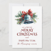 Cartes Pour Fêtes Annuelles Joyeux Noël Je Joyeux Nouvel An Pine Bell (Devant)