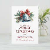 Cartes Pour Fêtes Annuelles Joyeux Noël Je Joyeux Nouvel An Pine Bell (Debout devant)