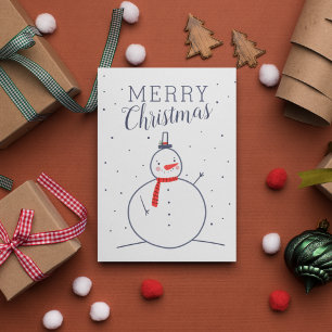 Cartes Pour Fêtes Annuelles Joyeux Noël Joli Doodle Snowman