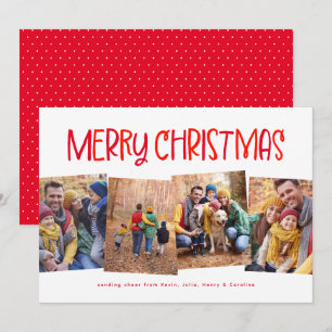 Cartes Pour Fêtes Annuelles Joyeux Noël jolie amusante rouge quatre photo
