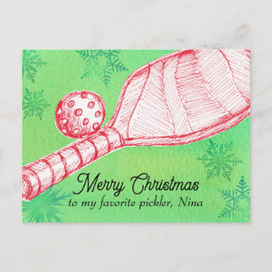 Cartes Pour Fêtes Annuelles Joyeux Noël Joueur de Pickleball préféré Personnal