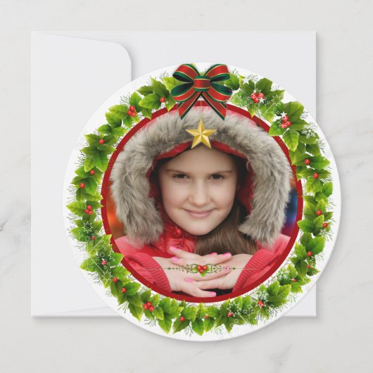 Cartes Pour Fêtes Annuelles Joyeux Noël & Joyeuses Fêtes de Noël Wreath (Devant)
