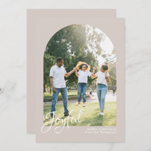 Cartes Pour Fêtes Annuelles Joyeux Noël Joyeux à Arc Joyeux (Devant / Derrière)