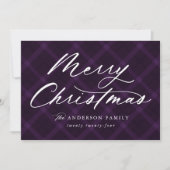 Cartes Pour Fêtes Annuelles Joyeux Noël Joyeux Brossé Violet Non Photo (Devant)