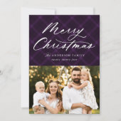 Cartes Pour Fêtes Annuelles Joyeux Noël Joyeux Joyeux Joyeux 3 Photo Violet Br (Devant)