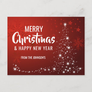 Cartes Pour Fêtes Annuelles Joyeux Noël Joyeux Nouvel An Arbre Blanc Rouge