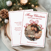 Cartes Pour Fêtes Annuelles Joyeux Noël Joyeux Nouvel An Coquette Bow Photo