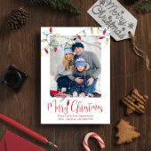 Cartes Pour Fêtes Annuelles Joyeux Noël Joyeux String Lights 2 Photo