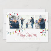 Cartes Pour Fêtes Annuelles Joyeux Noël Joyeux String Lights 3 Photo (Devant)