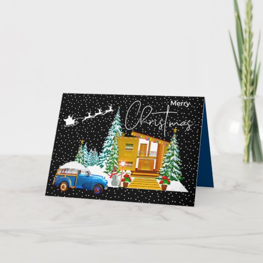 Cartes Pour Fêtes Annuelles JOYEUX NOËL | Joyeux Vacances Mi-Siècle moderne (Devant)