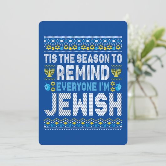 Cartes Pour Fêtes Annuelles Joyeux Noël juif Chrismukkah Hanoukka (Debout devant)