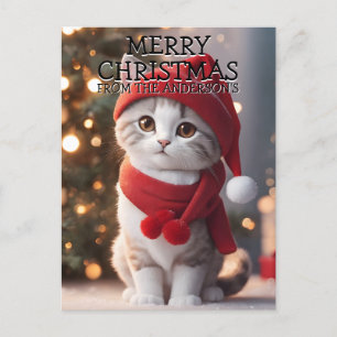 Cartes Pour Fêtes Annuelles Joyeux Noël Kitty Cat Personnalisé