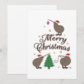 Cartes Pour Fêtes Annuelles Joyeux Noël Kiwi (Devant / Derrière)