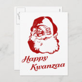 Cartes Pour Fêtes Annuelles Joyeux Noël Kwanzaa Père Noël (Devant / Derrière)