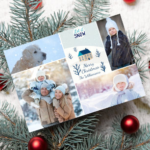 Cartes Pour Fêtes Annuelles Joyeux Noël Laisser neiger Fête Collage photo