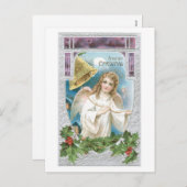 Cartes Pour Fêtes Annuelles Joyeux Noël - l'ange sonne Bell de joie (Devant / Derrière)