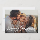Cartes Pour Fêtes Annuelles Joyeux Noël lettrage moderne simple une photo (Devant)