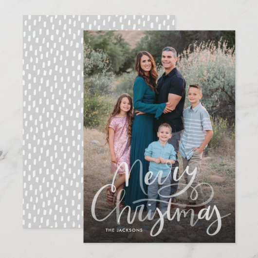 Cartes Pour Fêtes Annuelles Joyeux Noël Lettré main moderne (Devant / Derrière)