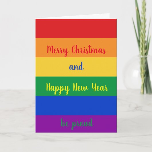 Cartes Pour Fêtes Annuelles Joyeux Noël LGBTQ (Devant)