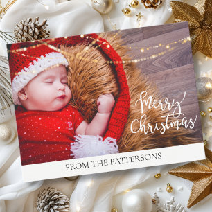 Cartes Pour Fêtes Annuelles Joyeux Noël Lichter Kundenspezifische Foto