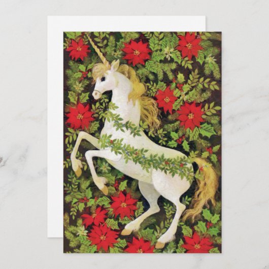 Cartes Pour Fêtes Annuelles Joyeux Noël licorne (Devant / Derrière)
