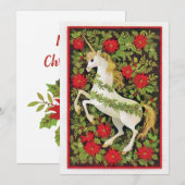 Cartes Pour Fêtes Annuelles Joyeux Noël licorne (Devant / Derrière)