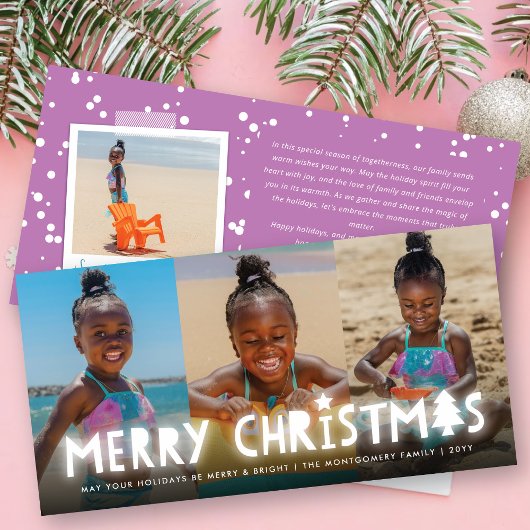 Cartes Pour Fêtes Annuelles Joyeux Noël Llow Whimsical Tree Modern 3 Photo