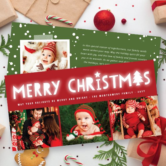 Cartes Pour Fêtes Annuelles Joyeux Noël Llow Whimsical Tree Modern 3 Photo