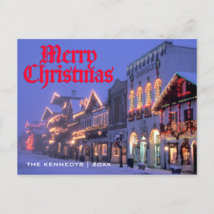 Cartes Pour Fêtes Annuelles Joyeux Noël - lumières de Noël de rue la nuit