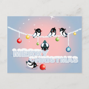 Cartes Pour Fêtes Annuelles Joyeux Noël - Magpies Bubbles Neige