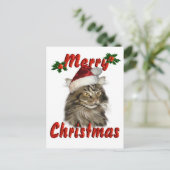 Cartes Pour Fêtes Annuelles Joyeux Noël Maine Coon Cat (Debout devant)