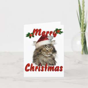 Cartes Pour Fêtes Annuelles Joyeux Noël Maine Coon Cat