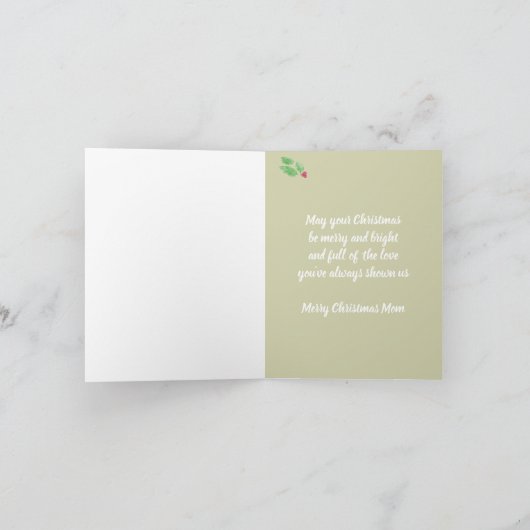 Cartes Pour Fêtes Annuelles Joyeux Noël Maman Grotte Chouette Aquarelle (Intérieur)