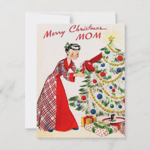 Cartes Pour Fêtes Annuelles Joyeux Noël Maman Vintage