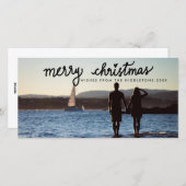 Cartes Pour Fêtes Annuelles Joyeux Noël manuscrit Jour férié (Devant / Derrière)