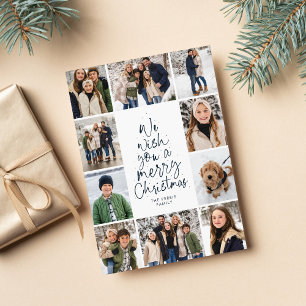 Cartes Pour Fêtes Annuelles Joyeux Noël marine 10 photos fun famille collage