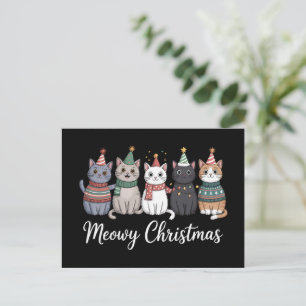 Cartes Pour Fêtes Annuelles Joyeux Noël Meowy Bonne Année Chat Amoureux de Cha
