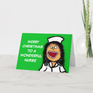 Cartes Pour Fêtes Annuelles Joyeux Noël Merveilleuse infirmière