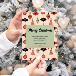 Cartes Pour Fêtes Annuelles Joyeux Noël mi-siècle moderne