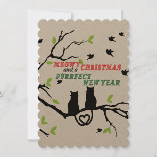 Cartes Pour Fêtes Annuelles "Joyeux Noël miaou et une année nouvelle parfaite 