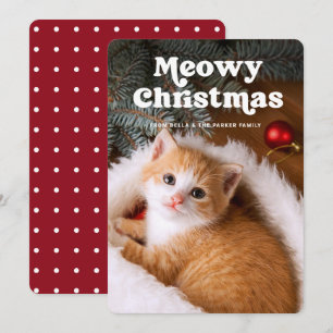 Cartes Pour Fêtes Annuelles Joyeux Noël Miaou Photo drôle de votre chat