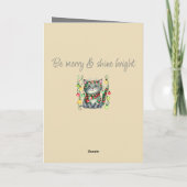 Cartes Pour Fêtes Annuelles Joyeux Noël mignon chatte souriant baubles gris (Dos)