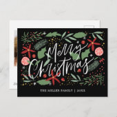 Cartes Pour Fêtes Annuelles Joyeux Noël mignon Doodle vacances (Devant / Derrière)