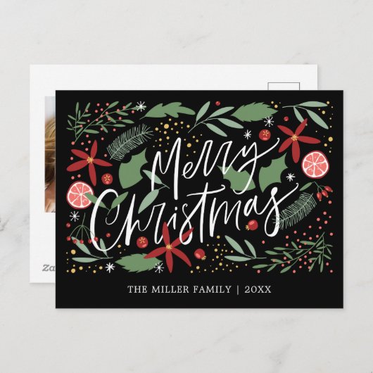 Cartes Pour Fêtes Annuelles Joyeux Noël mignon Doodle vacances (Devant / Derrière)