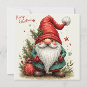Cartes Pour Fêtes Annuelles Joyeux Noël mignon Gnome de Noël