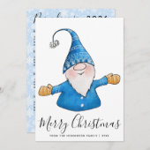 Cartes Pour Fêtes Annuelles Joyeux Noël mignon Gnome en bleu 2025 Calendrier (Devant / Derrière)
