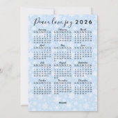 Cartes Pour Fêtes Annuelles Joyeux Noël mignon Gnome en bleu 2025 Calendrier (Dos)