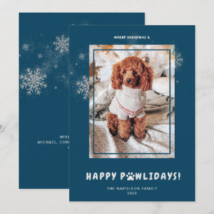 Cartes Pour Fêtes Annuelles Joyeux Noël Mignon Joyeuses Fêtes de la Patte Phot